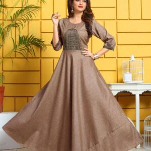 Soft Handloom  ethnic Gown