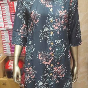 Elegant Floral Printed Cotton Kurti